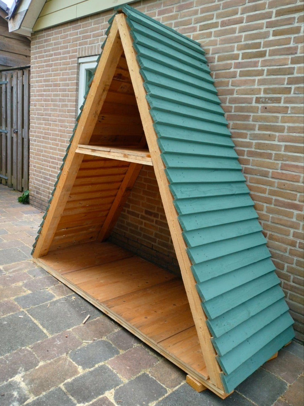 Handgemaakte houten opslagunit (A-model) - Haardhout/Tuin, Ophalen of Verzenden, Nieuw, Hout, Overige typen