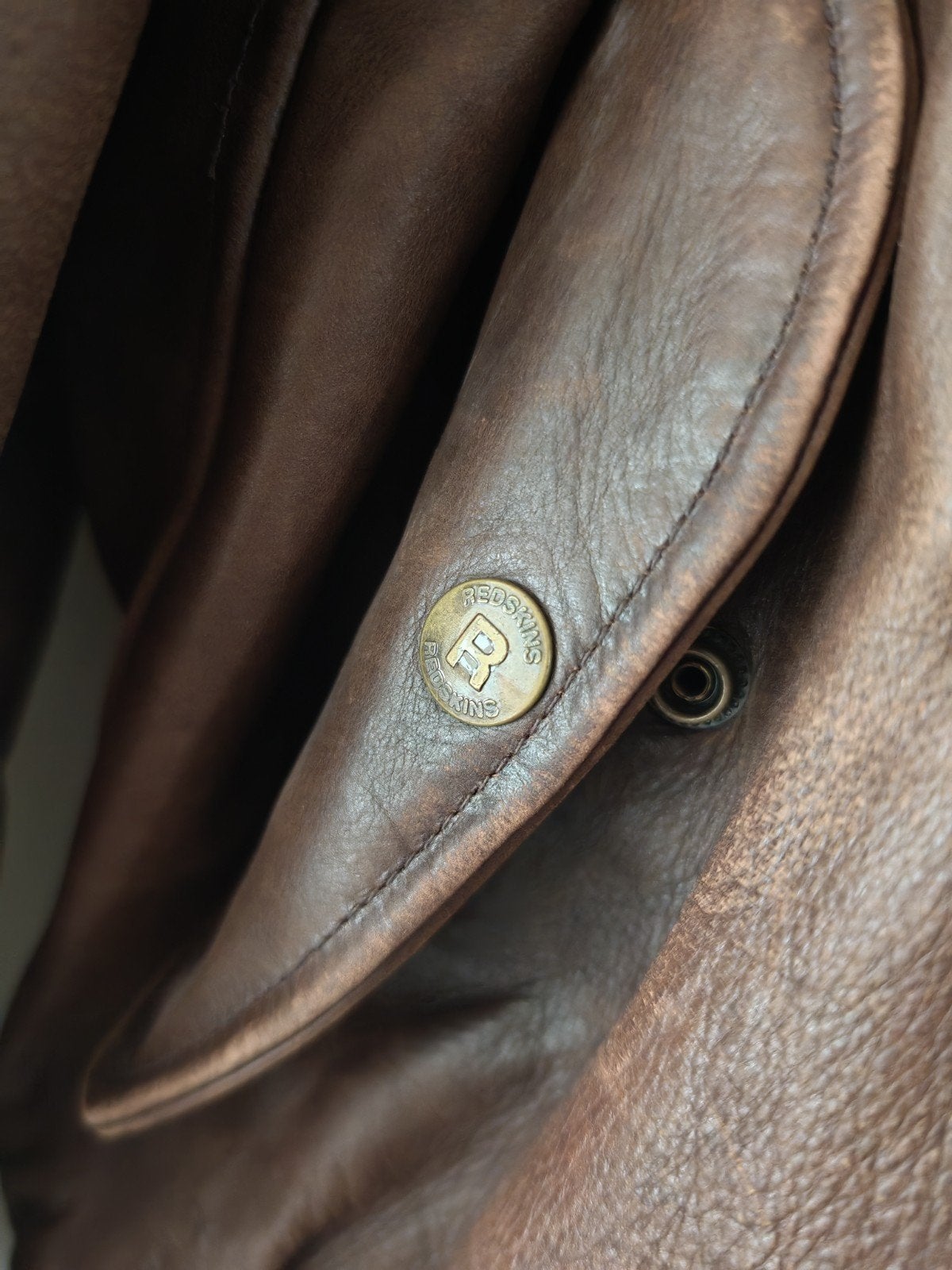 Vintage Redskins flight bomber jack | leer maat XL, Bruin, Maat 56/58 (XL), Ophalen of Verzenden, Gedragen