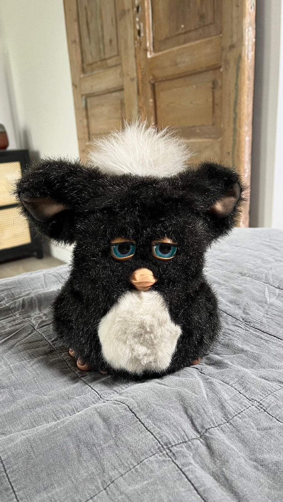 Werkende Vintage Furby 2005 (Emoto-Tronic Charcoal Zwart/Wit, Ophalen of Verzenden