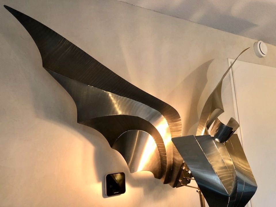 Vintage XXL vloerlamp vloer lamp Angel Engel by Stubenrauch, Ophalen, Zo goed als nieuw, Glas, 200 cm of meer