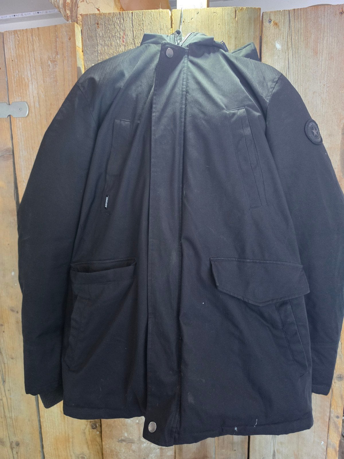 Airforce Winterjas Zwart Maat L, Maat 52/54 (L), Zwart, Ophalen of Verzenden, Airforce
