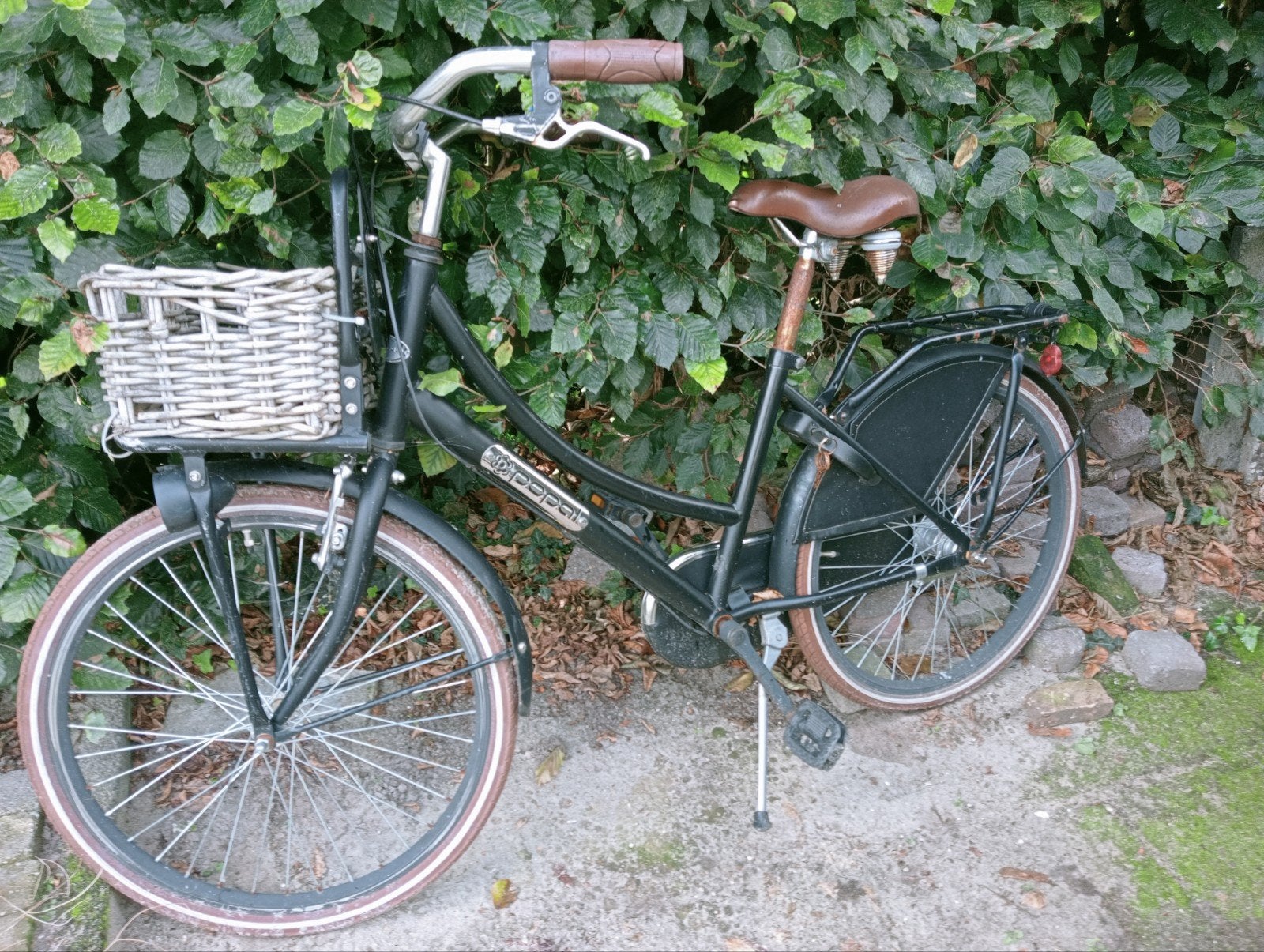 Popal Daily Dutch Basic Damesfiets - Zwart met mand, Overige merken, Gebruikt, Velgrem, Versnellingen