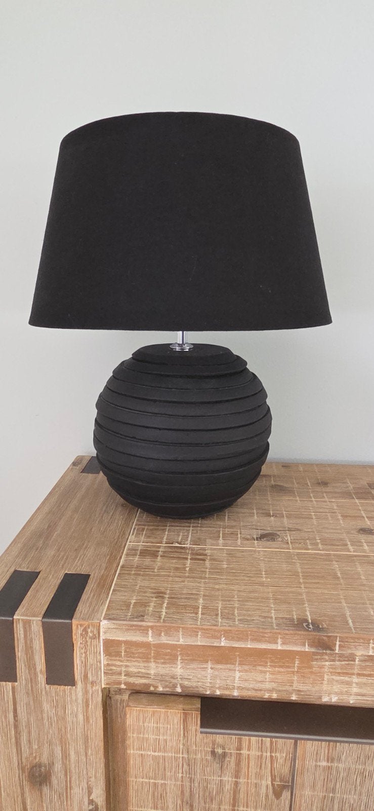 Set van 2 tafel lampen zwart., Ophalen, Tafellamp, Zwart, Rond