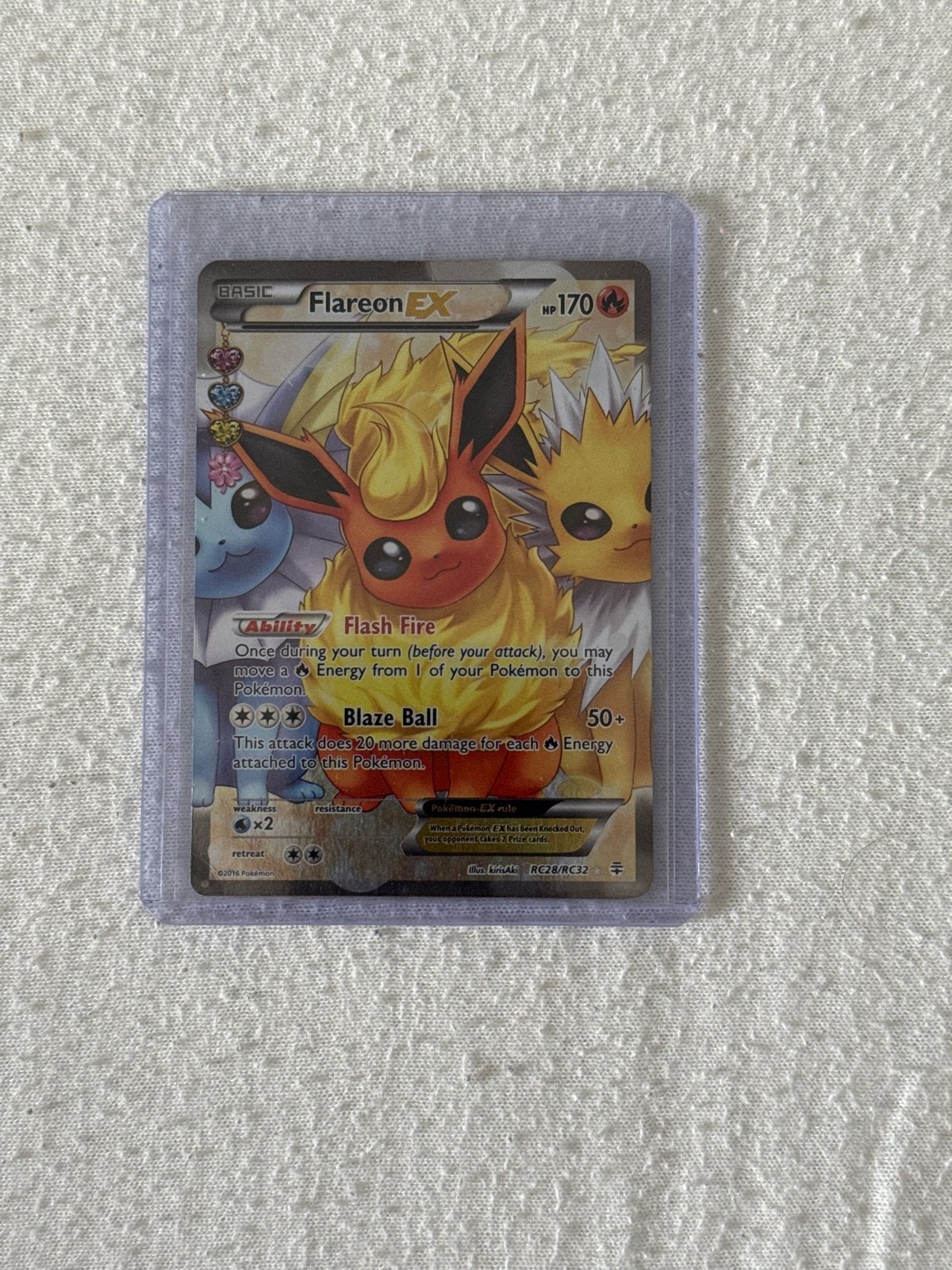 Flareon EX Pokémon kaart, Ophalen of Verzenden, Zo goed als nieuw, Losse kaart, Foil