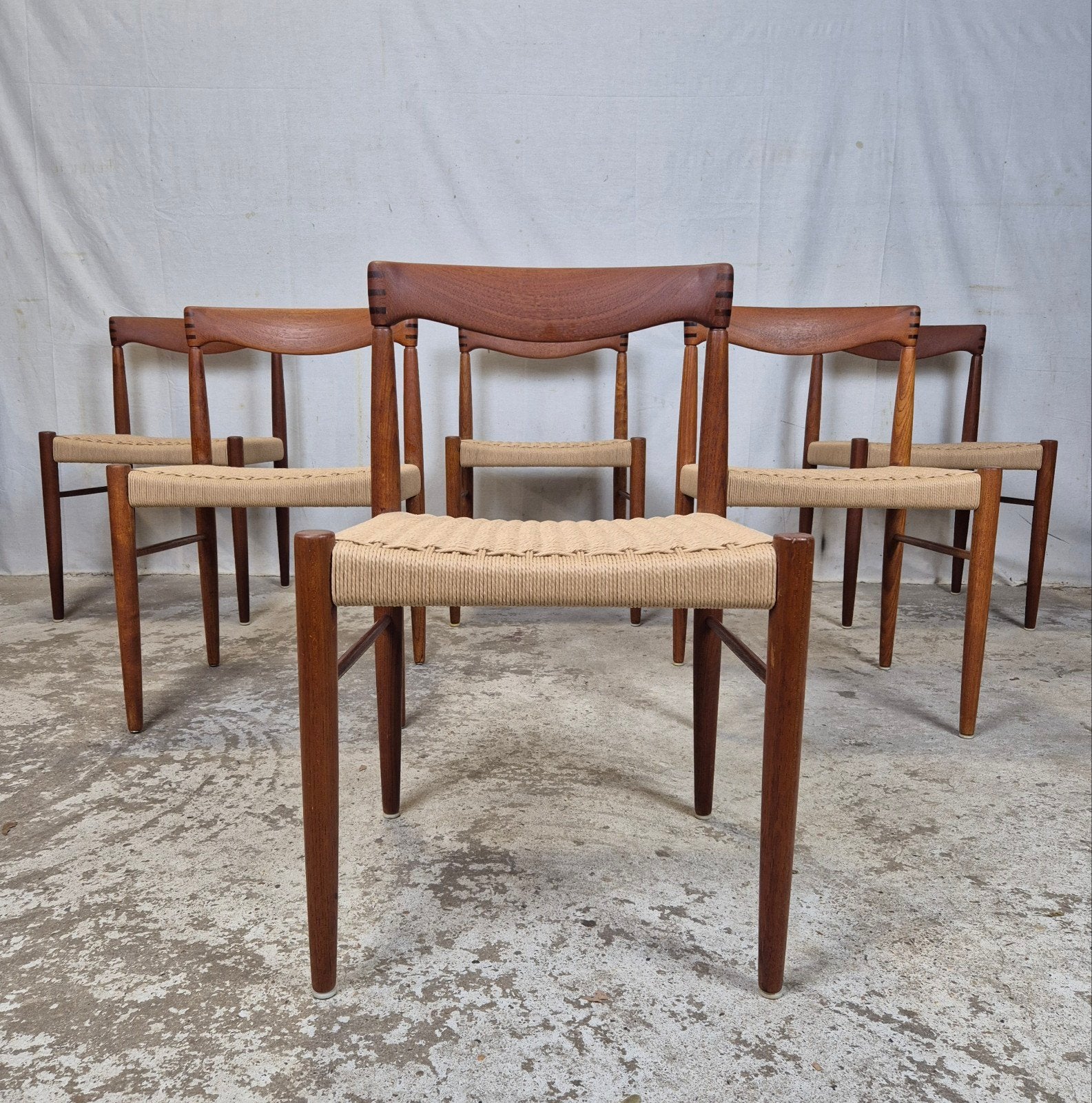 H.W. Klein, Bramin vintage Deense stoelen 60's Mid Century