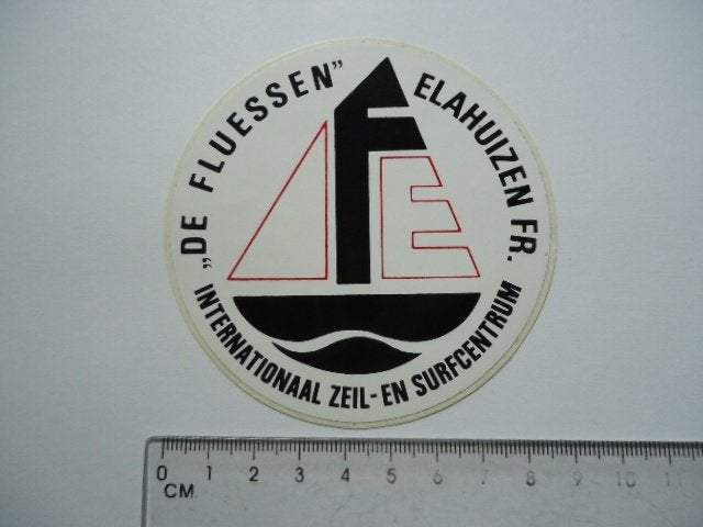 sticker oud ELAHUIZEN friesland de FLUESSEN surf windsurf, Verzenden, Zo goed als nieuw, Bedrijf of Vereniging