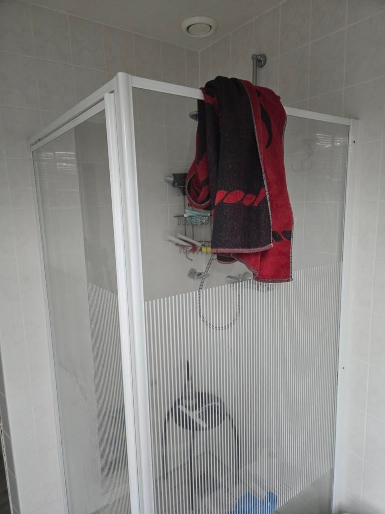 Douchecabine 90x90cm, 1.80m hoog, plastic met aluminium, Ophalen, Zo goed als nieuw