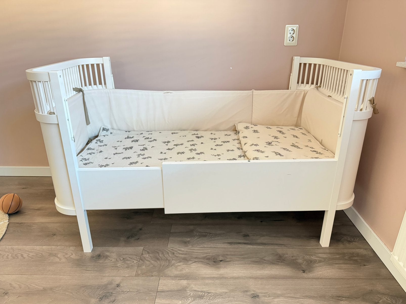 Sebra meegroeibed met matras, Ophalen, Wit, 190 cm of minder, Hout