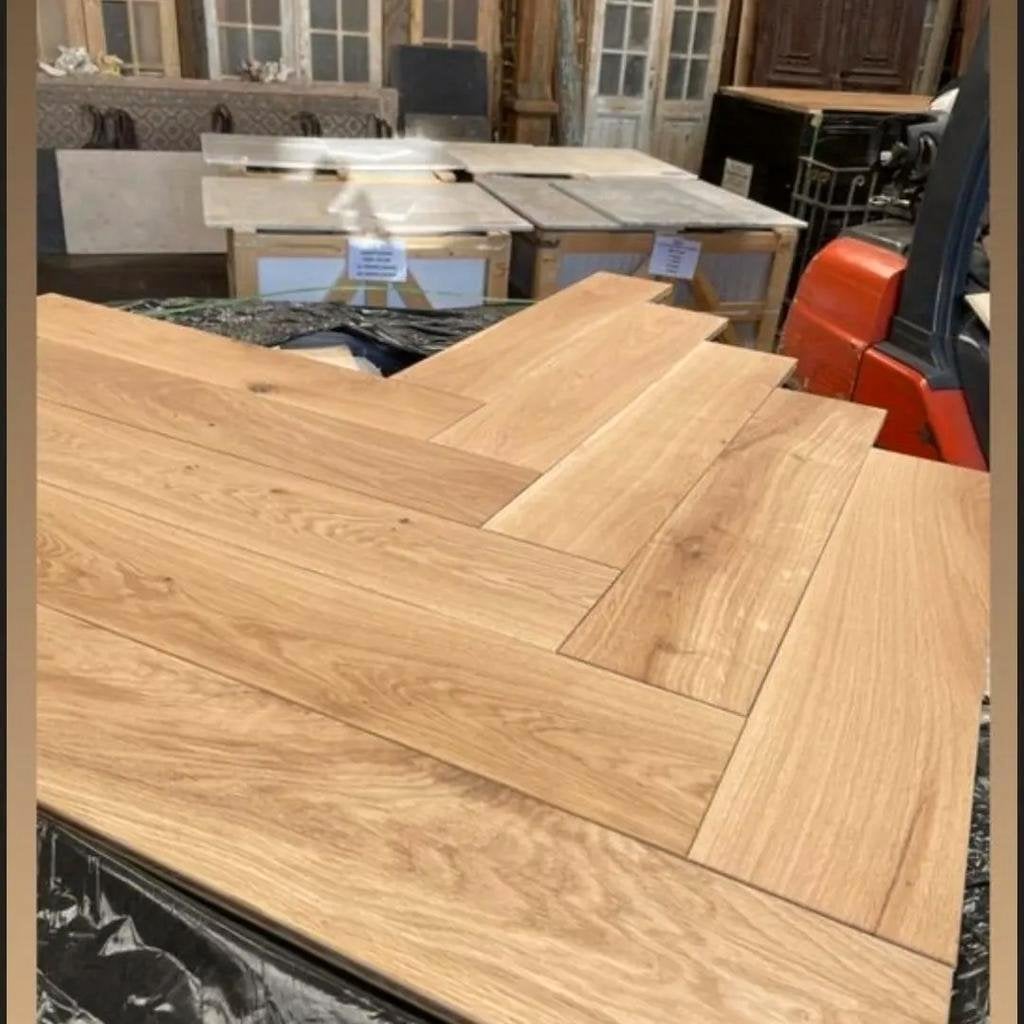Echt EIKEN VISGRAATPARKET herringbone vloeren Wood & Stones, Huis en Inrichting, Ophalen of Verzenden, Nieuw, 75 m² of meer