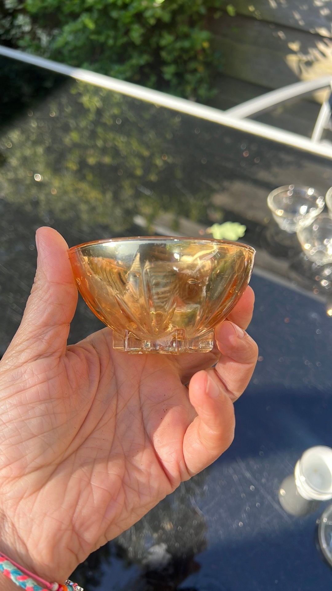 Mooi geel goud kleurig bakje glas, Ophalen of Verzenden, Zo goed als nieuw, Overige typen