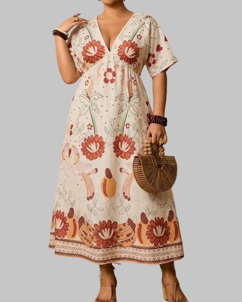 Zomerse Maxi Jurk met Tropische Print (44-52), Verzenden, Nieuw, Overige kleuren, Jurk