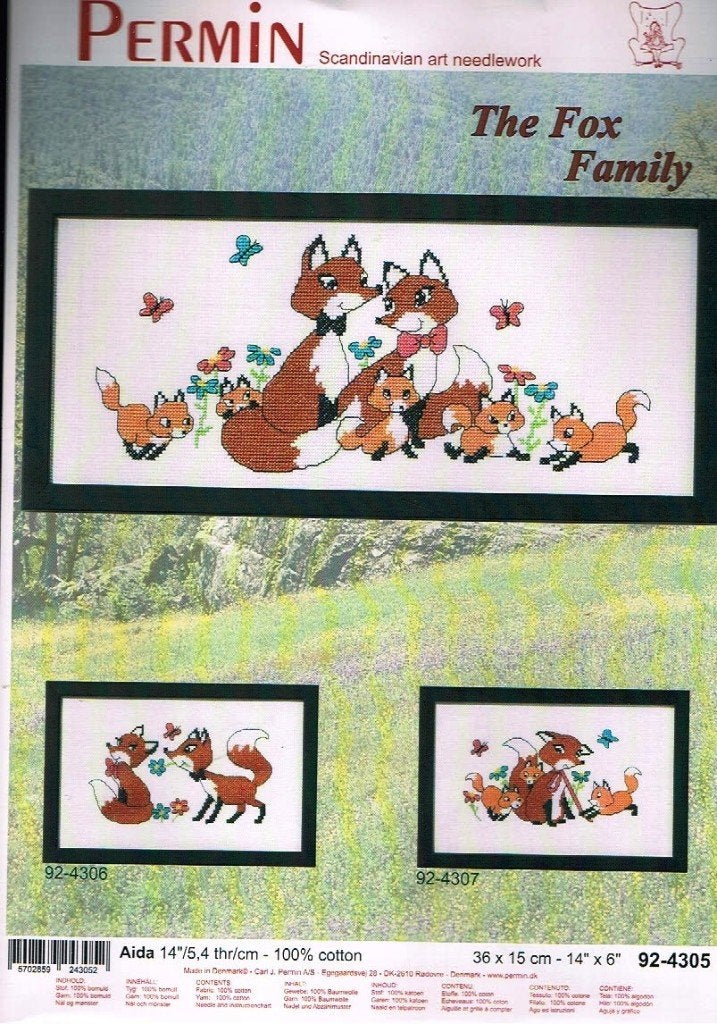 Cado permin borduurpakket, VOSSENFAMILIE MET VLINDERS 4305, Hobby en Vrije tijd, Ophalen of Verzenden, Nieuw, Handborduren, Borduurpakket