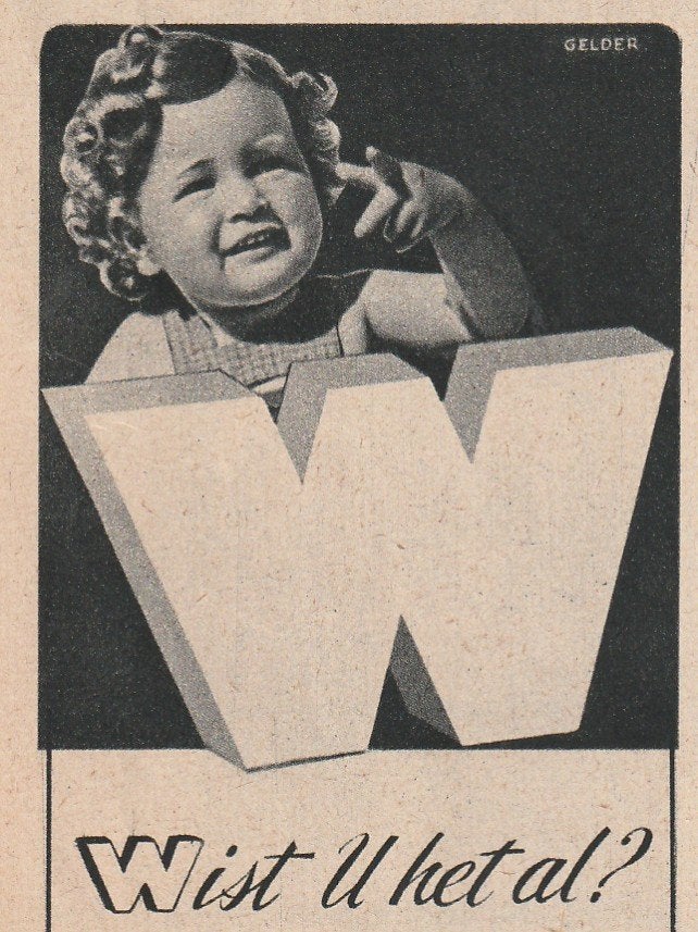 Retro reclame 1950 Zwitsal baby poederbus de W, Verzamelen, Retro, Verzenden, Overige typen