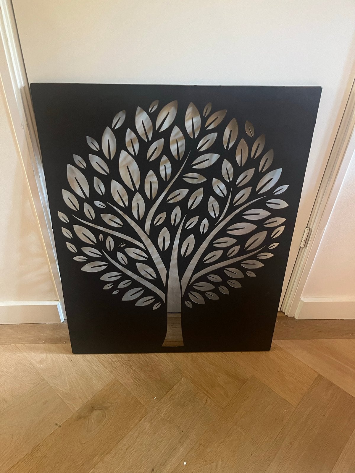 Wanddecoratie boom metaal zwart/zilver, Ophalen, Metaal, Wandsculptuur, Gebruikt