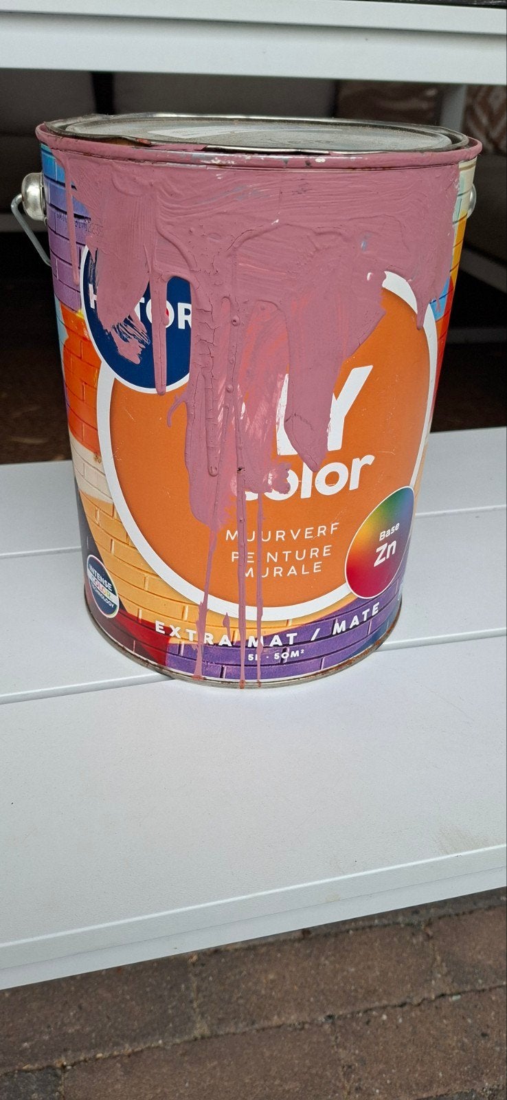 Histor perfect finish mat Mauve madness oudroze muurverf, Ophalen, Gebruikt
