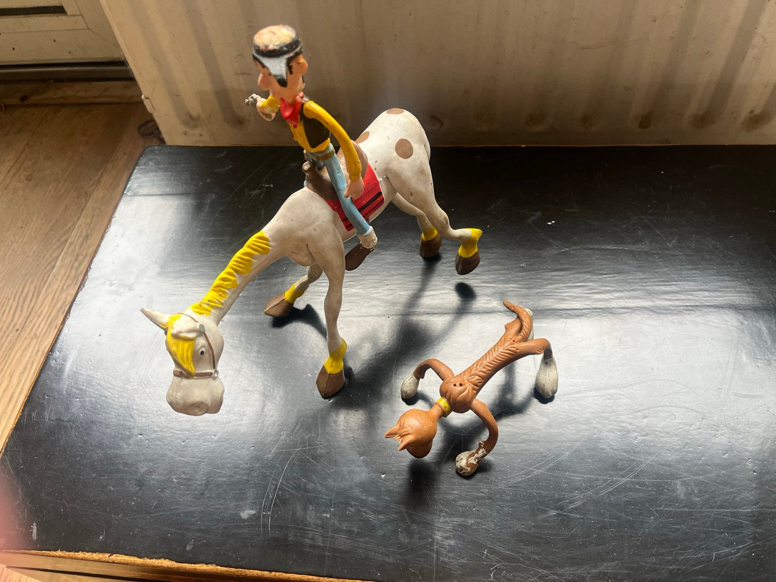 Lucky Luke, Jolly Jumper en Rataplan figuren, Ophalen of Verzenden, Gebruikt