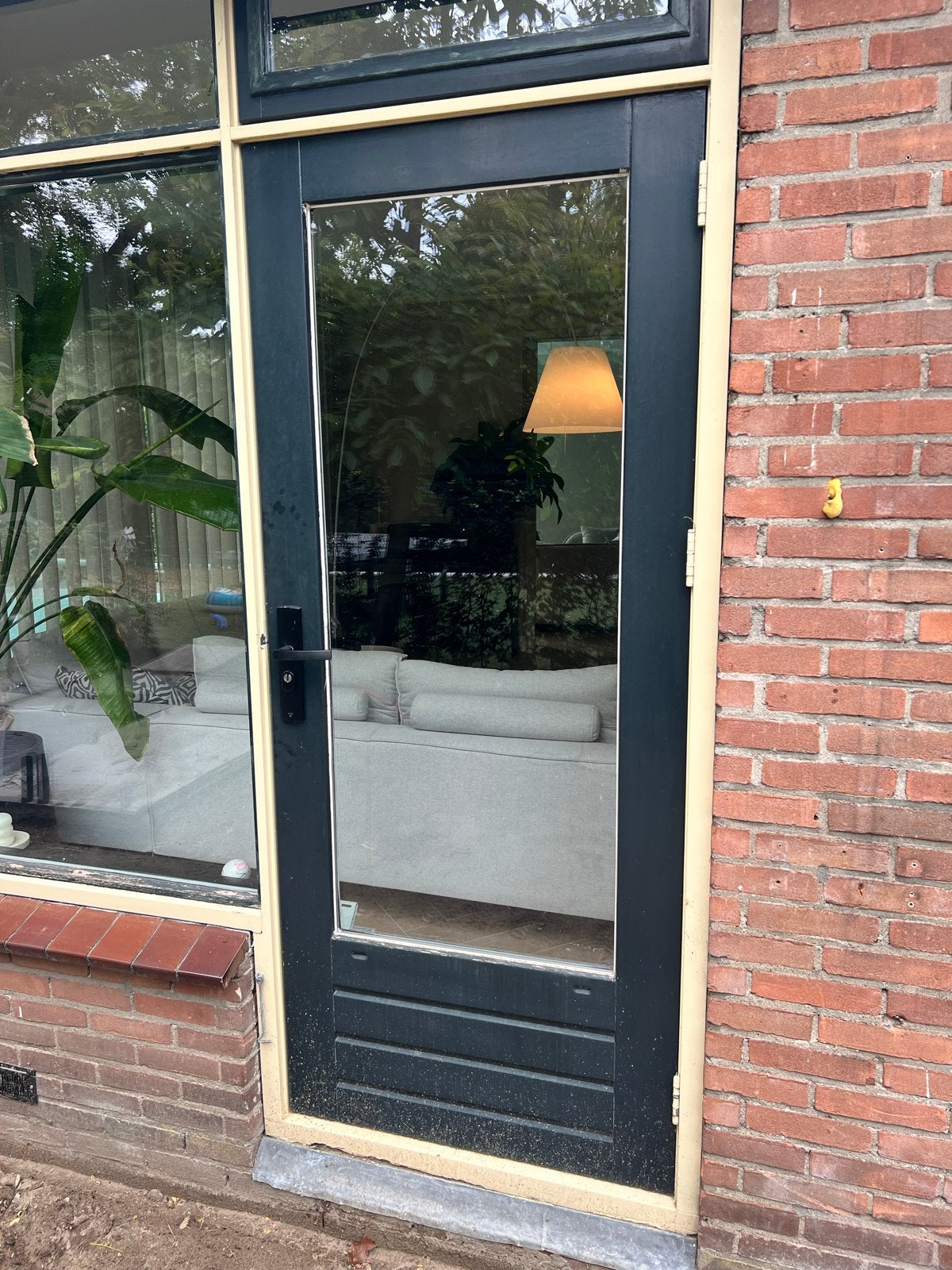 Balkondeur / buitendeur 201x85 HR++ glas en AXA SKG*** Slot, Ophalen, Gebruikt, 200 tot 215 cm, Glas