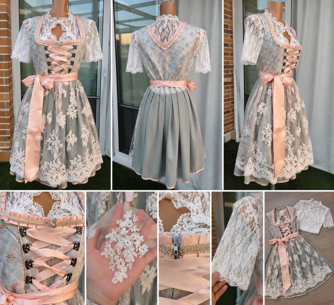 Prachtige Dirndl Oktoberfest – maat S / maat 36, Kleding | Dames, Blauw, Ophalen of Verzenden, Zo goed als nieuw, Knielengte