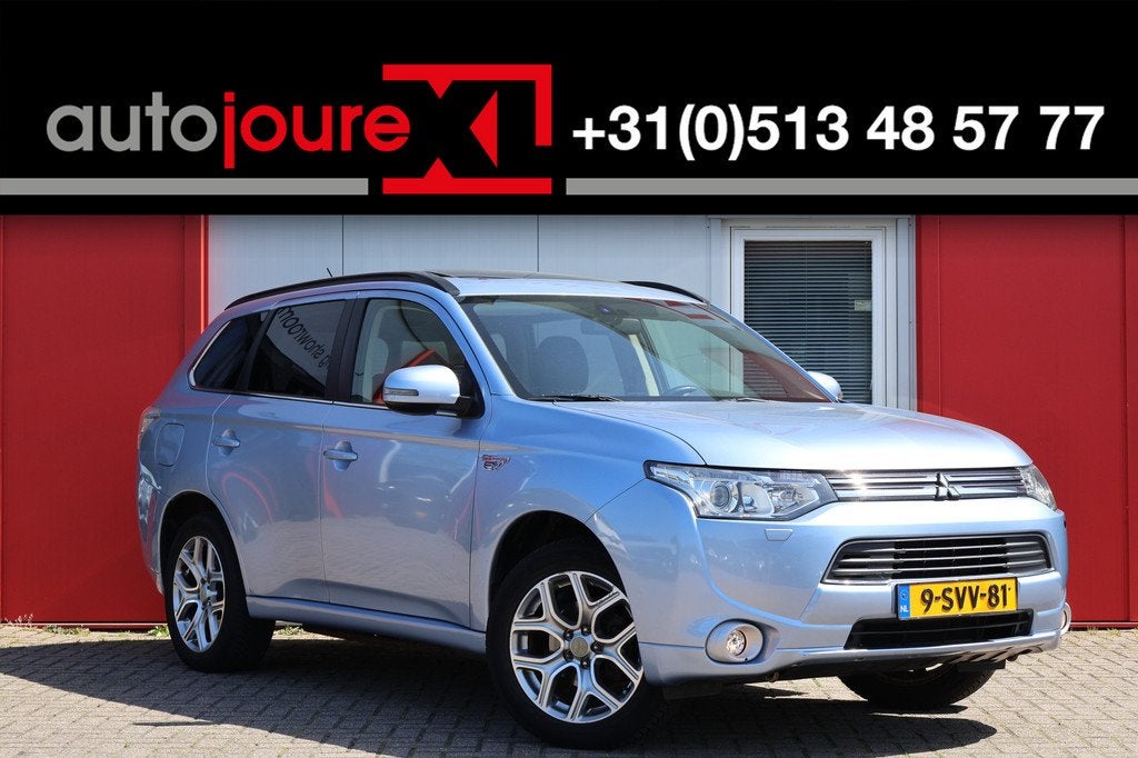 Mitsubishi Outlander 2.0 PHEV Instyle (bj 2013, automaat), Auto's, Mitsubishi, Zwart, 4 cilinders, Blauw, Bedrijf
