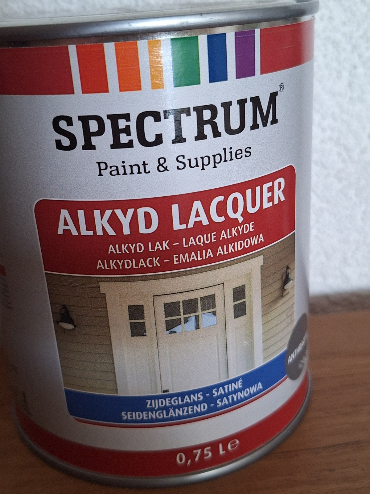 blik verf Spectrum Alkyd Lak Zijdeglans Antraciet Nieuw, Nieuw, Ophalen of Verzenden, Lak, Grijs