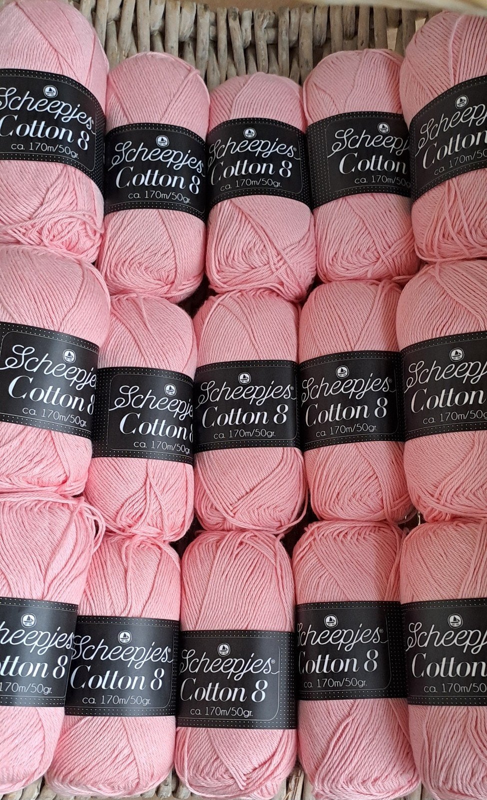 Nieuw 15 bollen Scheepjes Cotton 8 katoen garen - roze 654, Hobby en Vrije tijd, Ophalen of Verzenden, Nieuw, Breien of Haken