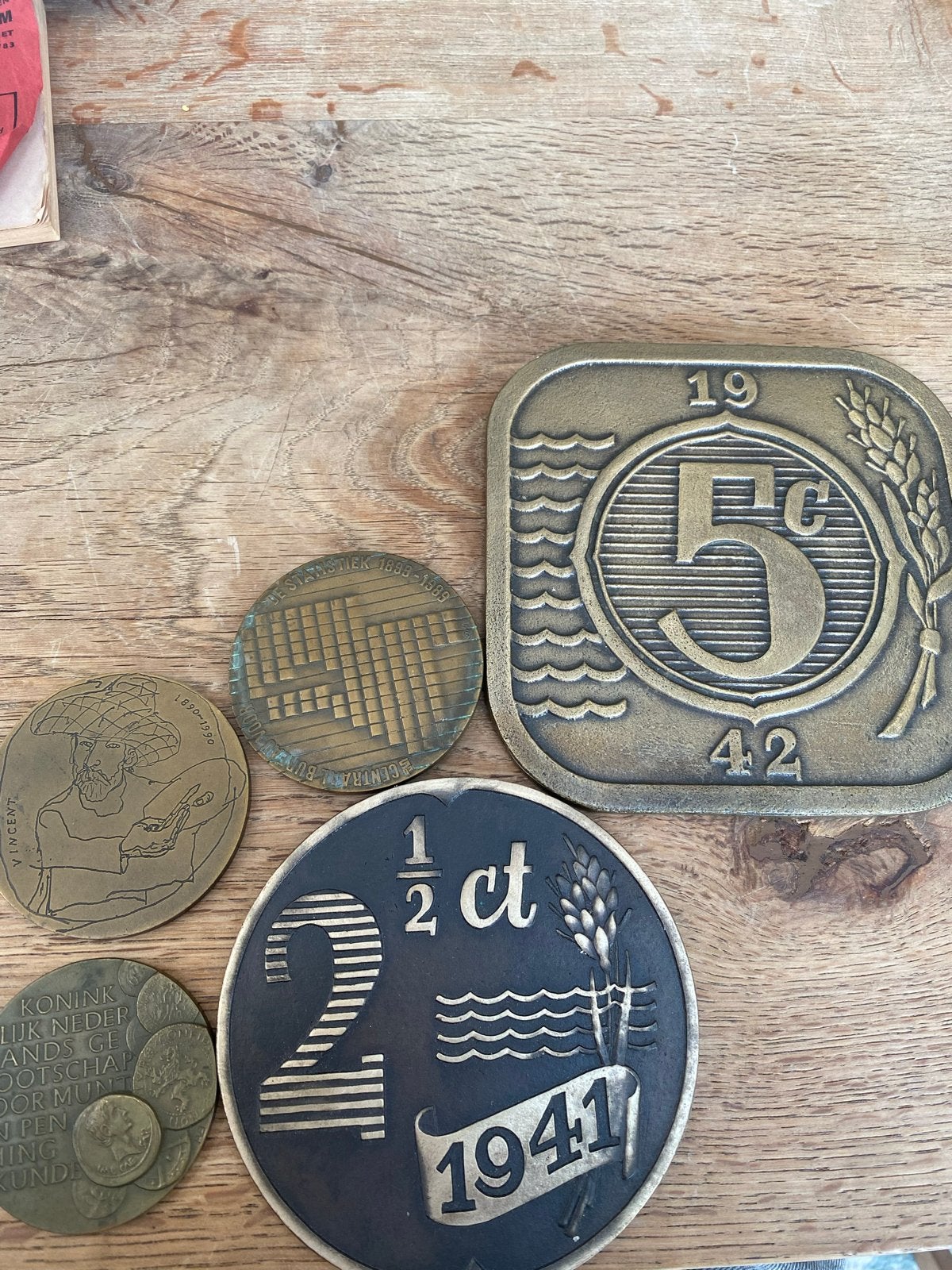 Verzameling van 6 bronzen munten, Ophalen, Brons, Nederland