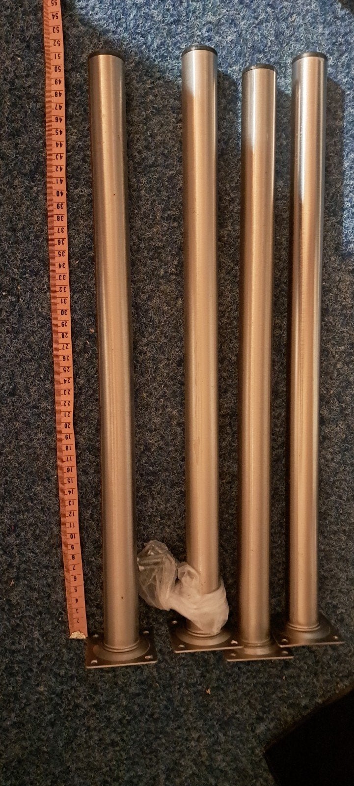 4 metalen tafelpoten 50-51cm, Huis en Inrichting, 50 tot 100 cm, Rond, Zo goed als nieuw, 50 tot 100 cm