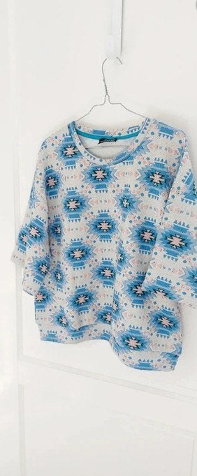 boxy Norah sweater driekwart mouw azteq print maat 38, Maat 38/40 (M), Beige, Ophalen of Verzenden, Zo goed als nieuw