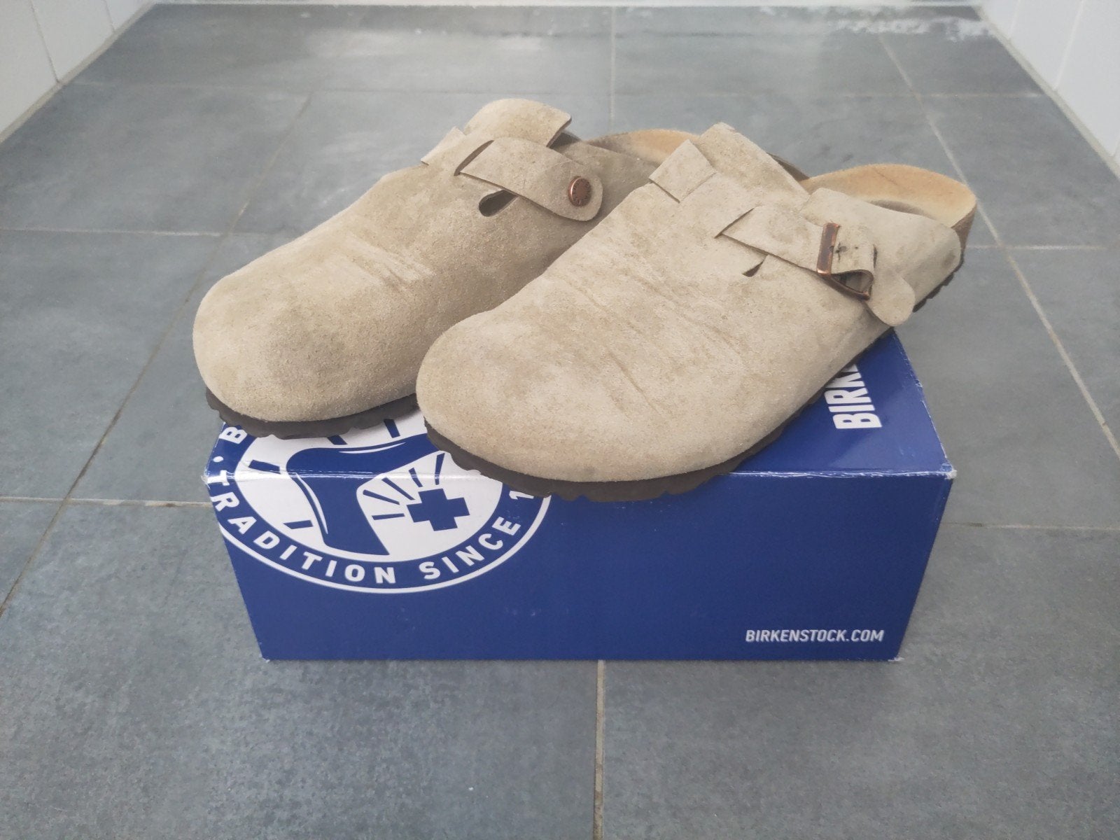 Birkenstock Boston Taupe, maat 46, Overige kleuren, Klompen, Verzenden, Birkenstock