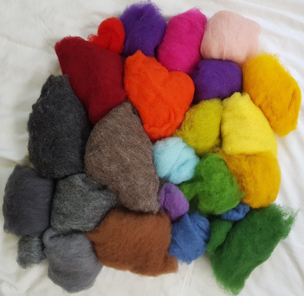 Assorti van 300 gram gekaarde wol, Verzenden, Nieuw, Los Vilt, Linschoten