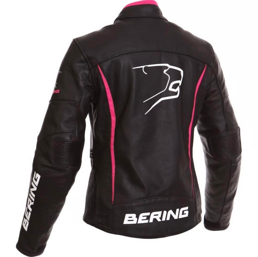 Bering Lady motorjas leer zwart/roze - Maat T4, Ophalen of Verzenden, Nieuw zonder kaartje, Dames, Jas | leer