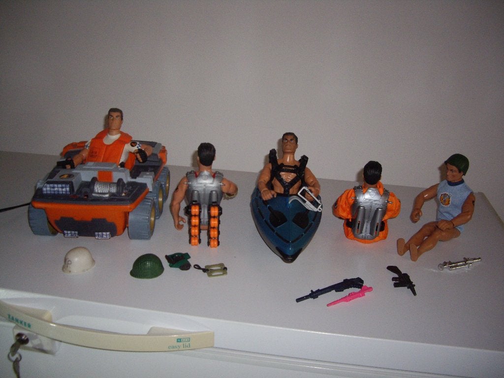 5 actionmanpoppen + voertuigen+acc, Ophalen, Zo goed als nieuw, Overige typen