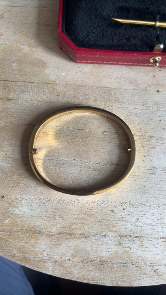 Cartier Love Armband stainlessteel Goud Dame’s 17cm, Ophalen, Nieuw, Goud, Met edelsteen