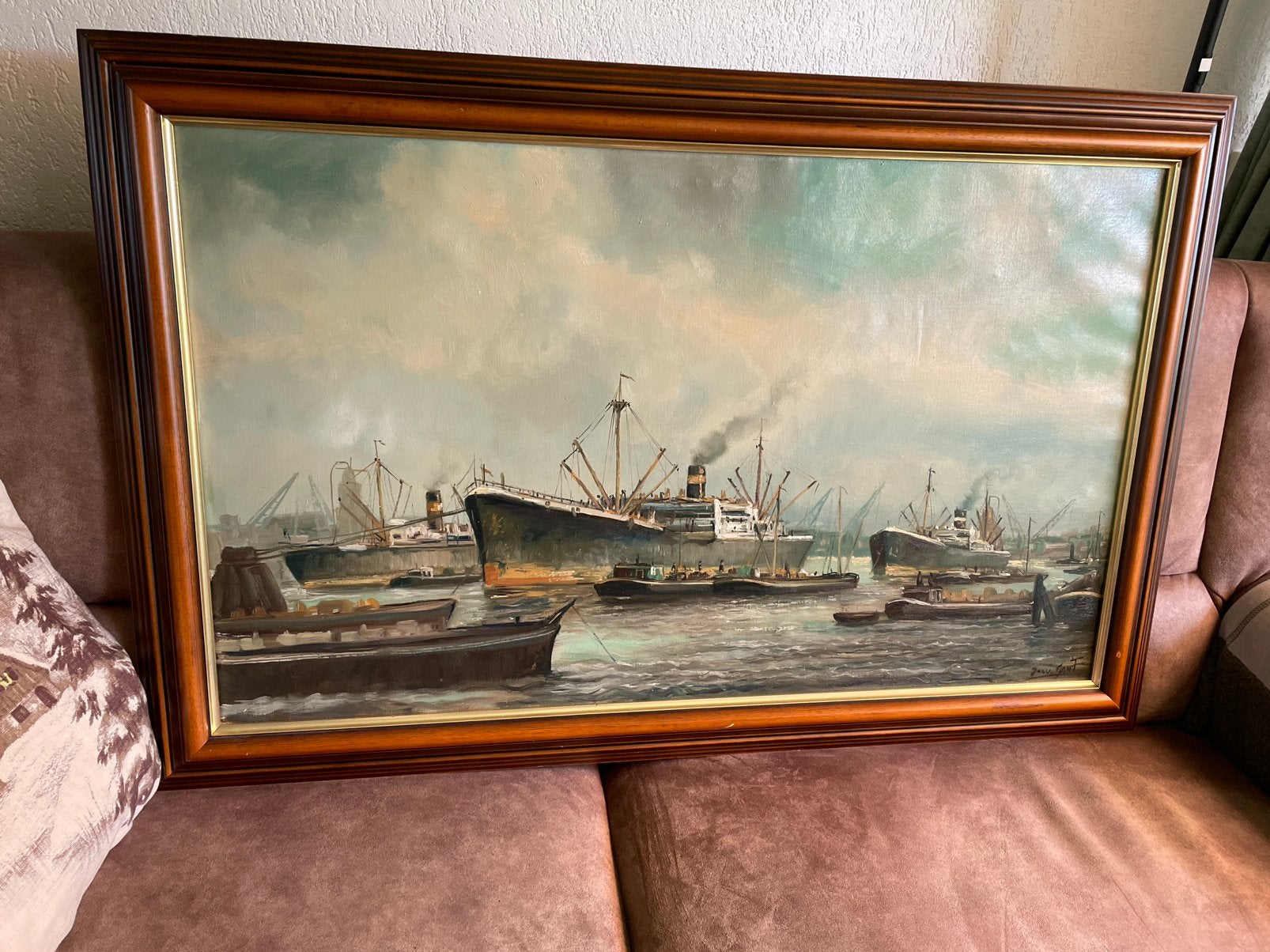 Schilderij, Verzamelen, Scheepvaart, Ophalen, Zo goed als nieuw, Kaart, Foto of Prent