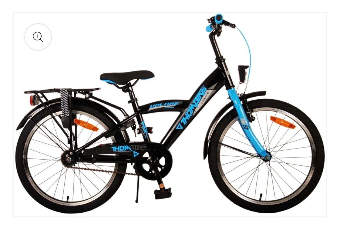 Volare Thombike 20 inch kinderfiets - Zwart/Blauw, Ophalen, Gebruikt, Velgrem, 16 tot 20 inch