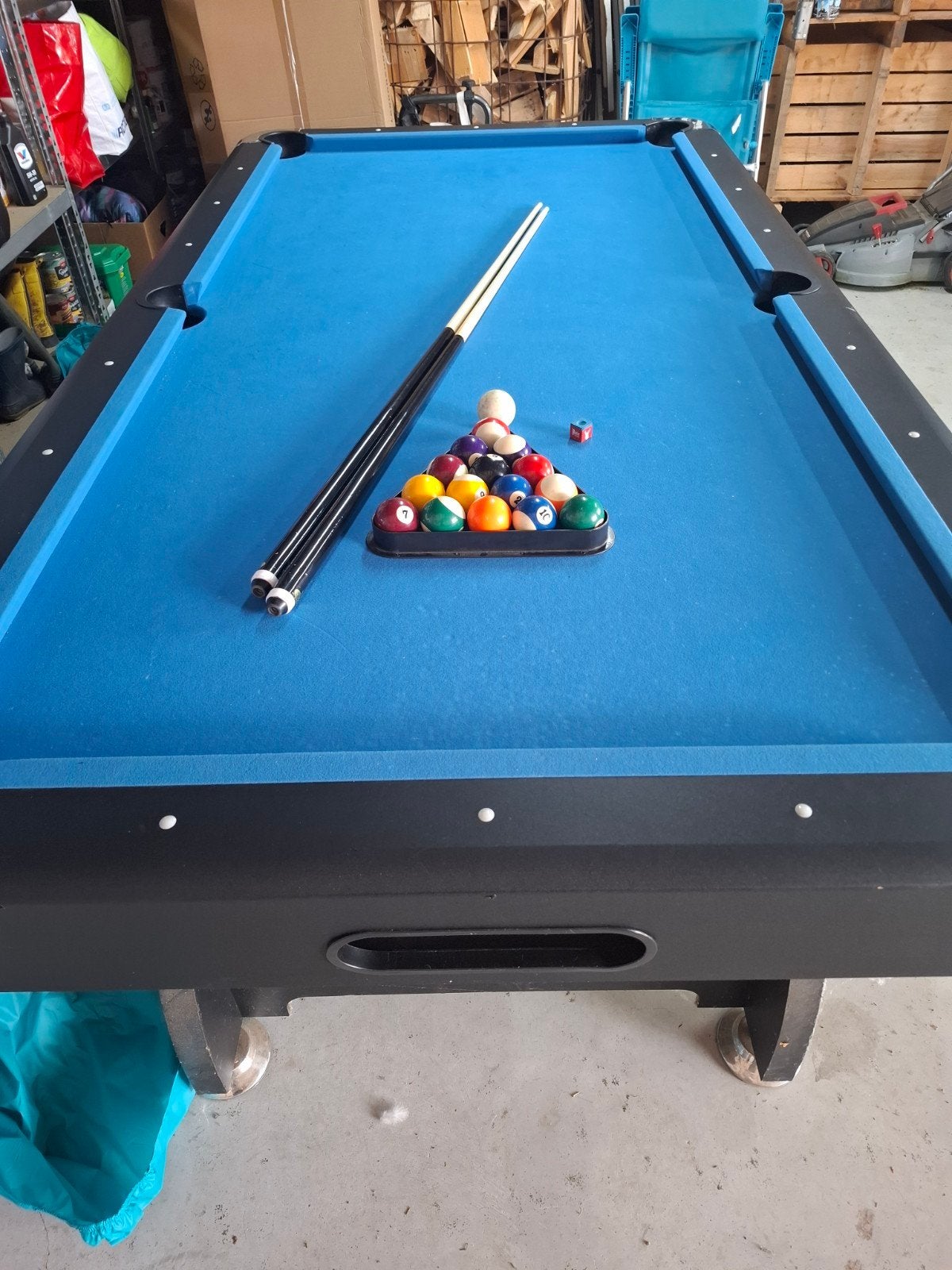 Buckshot Pooltafel met keuen en ballen, Sport en Fitness, Biljarten en Poolen, Ophalen, Gebruikt, Pooltafel
