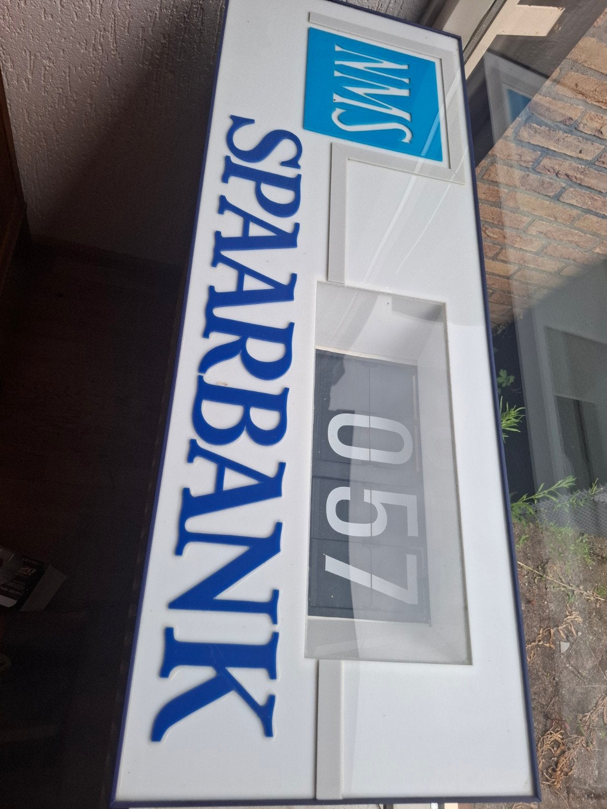 Vintage NMS Spaarbank Reclame Lichtbak Jaren '70, Ophalen