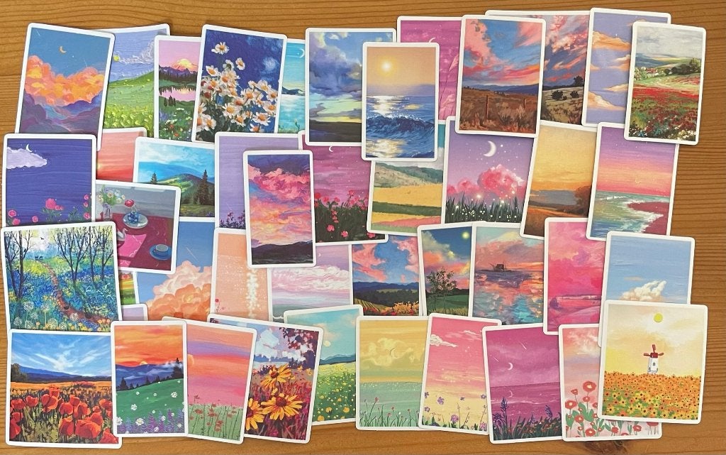 Schilderij, geverfde natuur stickers, Verzenden, Nieuw, Meerdere stickers