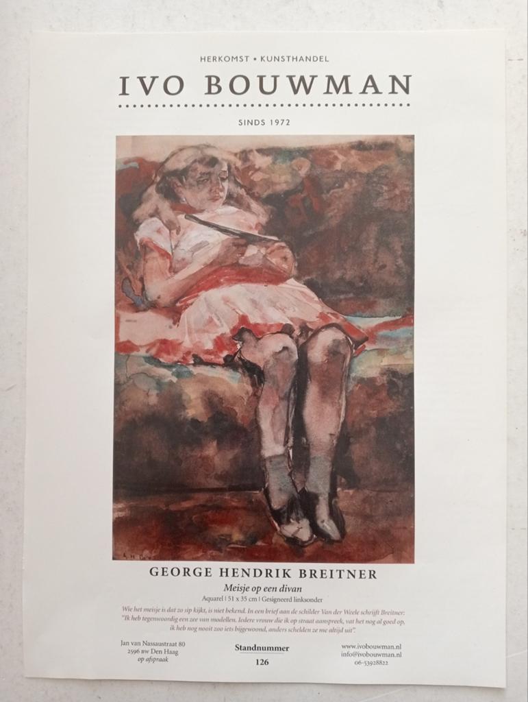 George Hendrik Breitner affiche Ivo Bouwman 2022, Ophalen of Verzenden, Knipsel(s)
