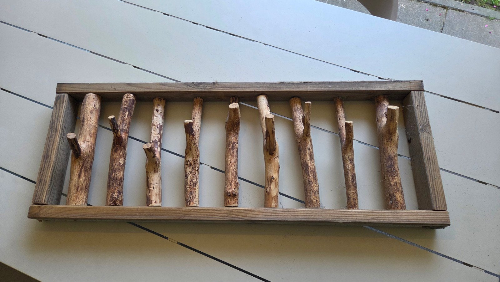 Zelfgemaakte kapstok, Huis en Inrichting, Woonaccessoires | Kapstokken, Ophalen, Hout, Wandkapstok, Minder dan 100 cm