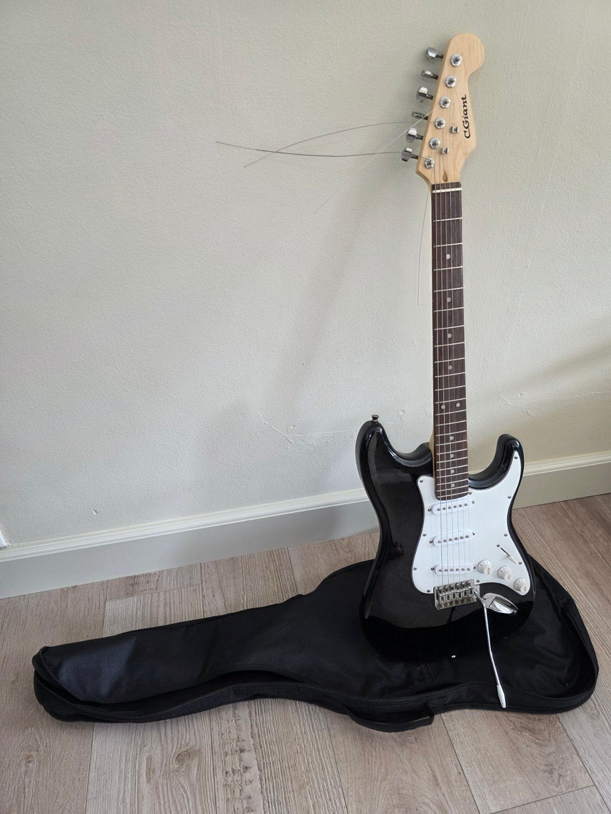 C.Giant elektrische gitaar met hoes, Muziek en Instrumenten, Ophalen, Gebruikt, Solid body, Overige merken