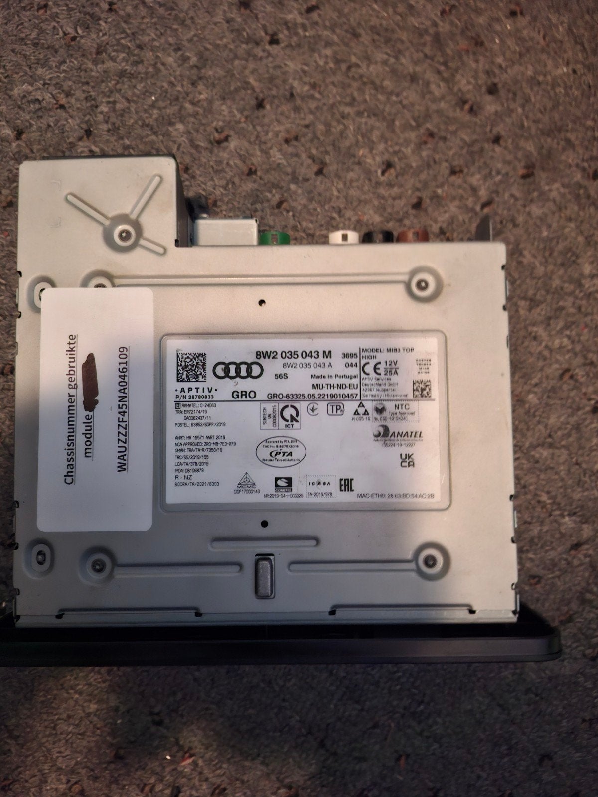 Audi MIB3 TOP Infotainment Module 8W2 035 043 M, Ophalen of Verzenden, Gebruikt, Audi
