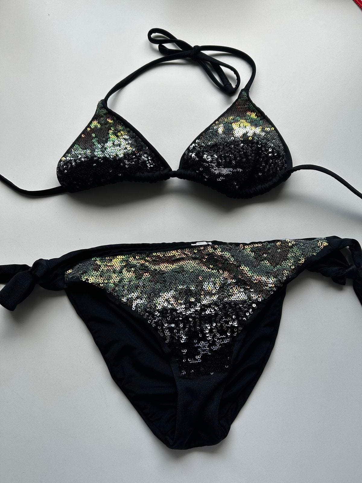 Calzedonia Bikini Zwart met Glitters Maat S, Ophalen of Verzenden, Zo goed als nieuw, Zwart, Bikini