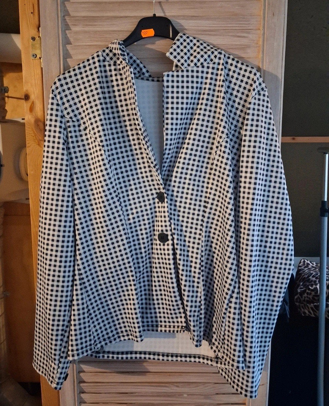 Geruite blazer en broek set - Maat L, Ophalen of Verzenden, Zo goed als nieuw, Maat 42/44 (L), Zwart