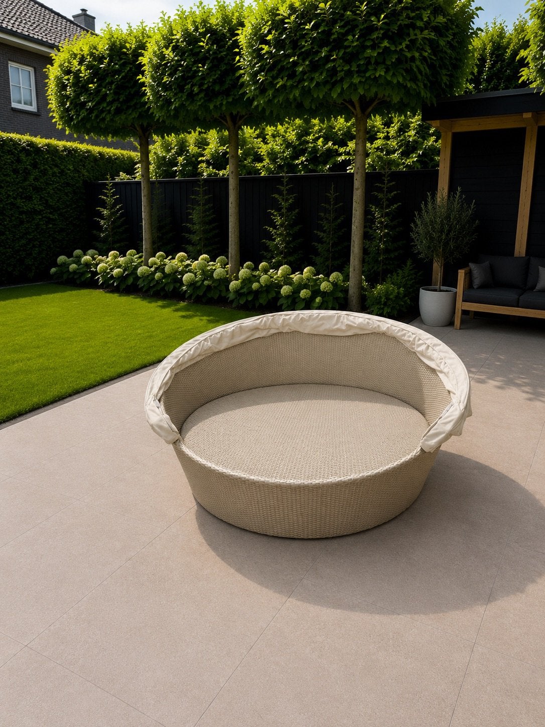 Dedon Orbit ligbed, Tuin en Terras, Ophalen, Zo goed als nieuw, Aluminium, Verrijdbaar
