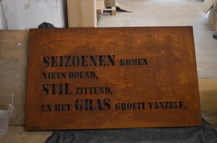 Cortenstalen Wandplaat 80x133 cm, Ophalen, Metaal, Industrieel, Nieuw