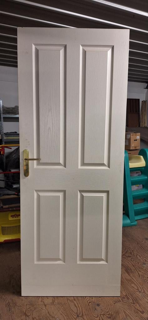 Board deur met slot en handgreep, Ophalen, Gebruikt, Binnendeur, 200 tot 215 cm