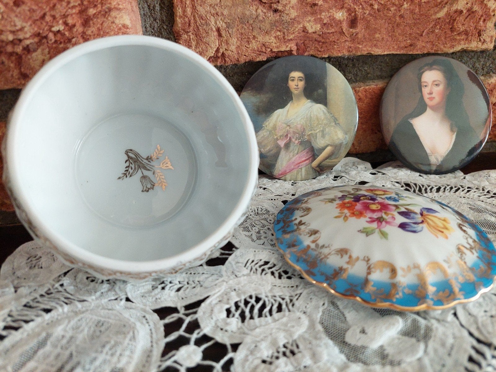 Vintage sieradendoosje Dresden, porselein., Antiek en Kunst, Antiek | Porselein, Ophalen of Verzenden