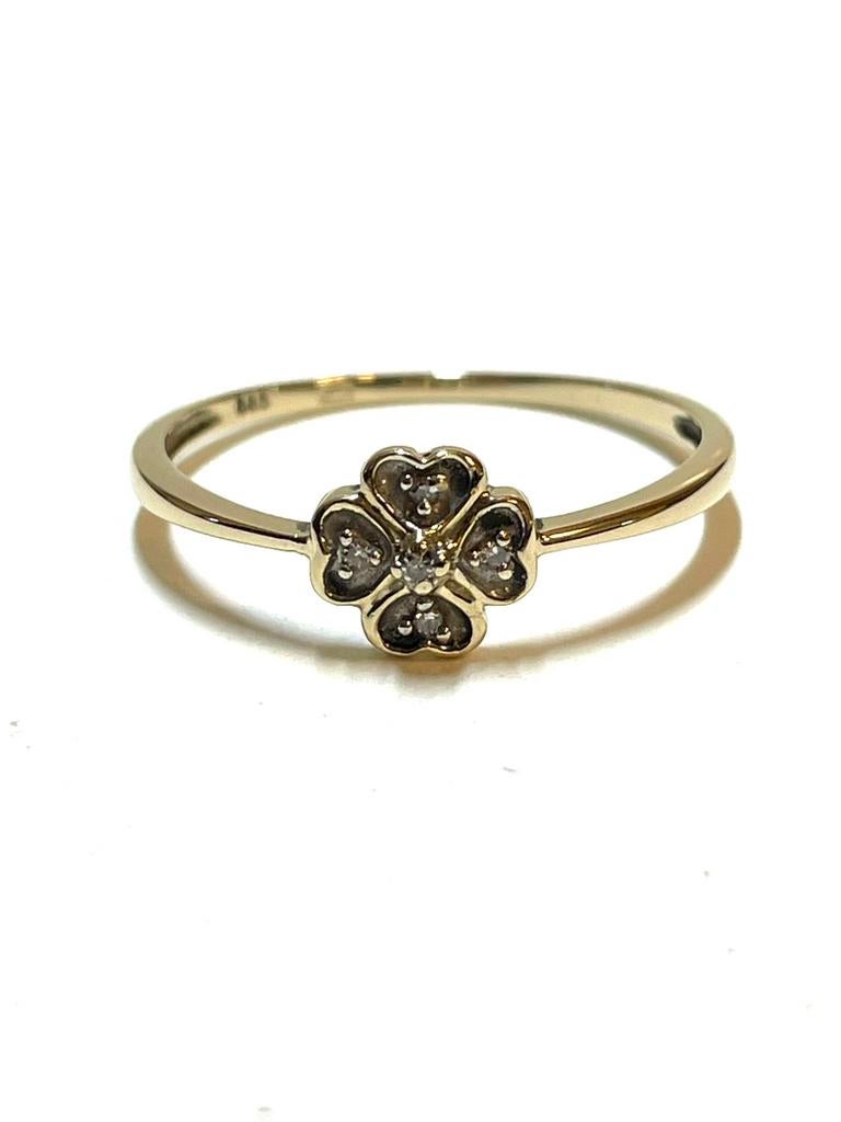 14k gouden ring met diamanten, 18 tot 19, -, -, Ophalen of Verzenden