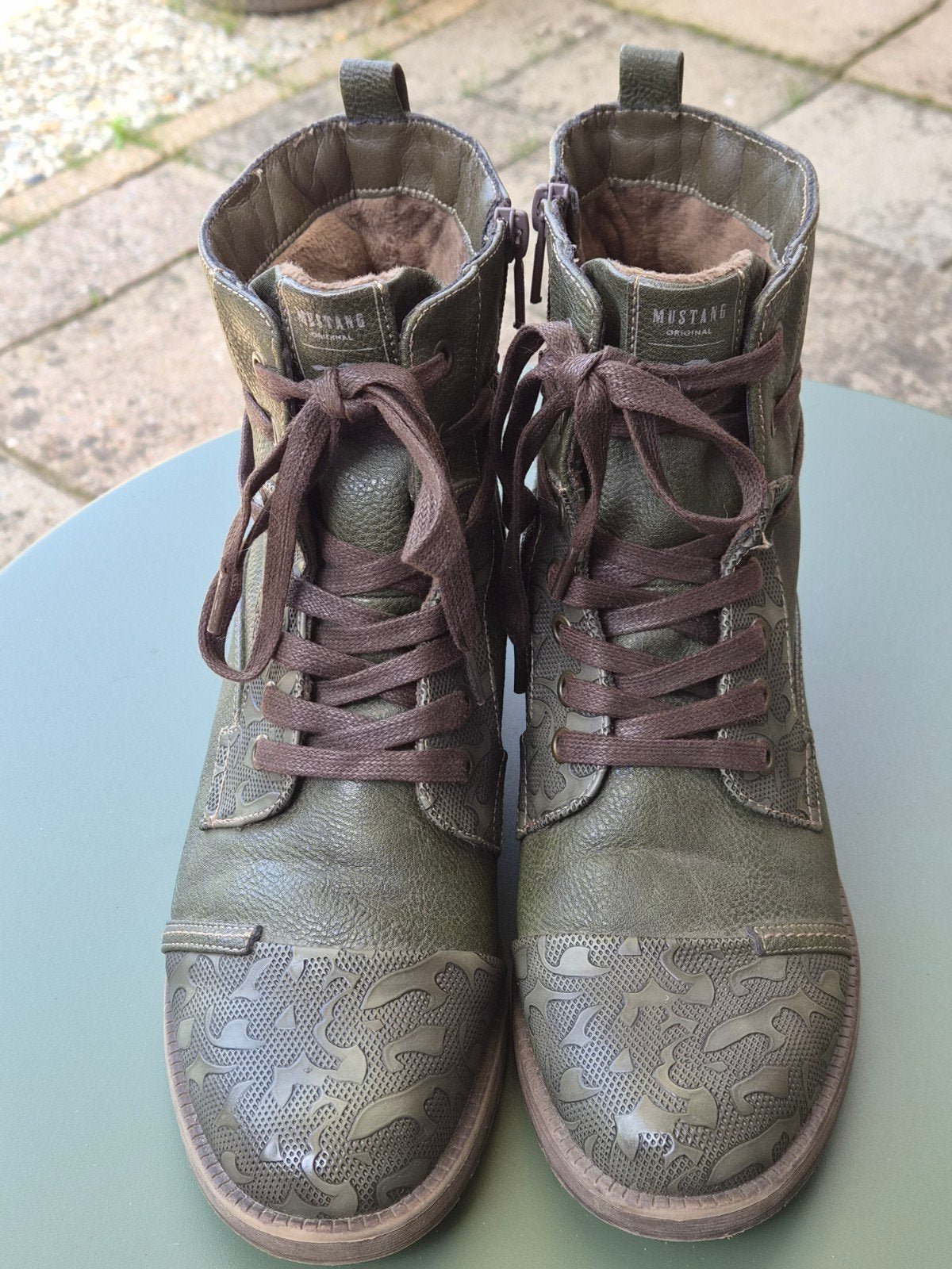 Mustang veterboots maat 41 - Groen, Kleding | Dames, Schoenen, Lage of Enkellaarzen, Ophalen of Verzenden, Mustang, Gedragen